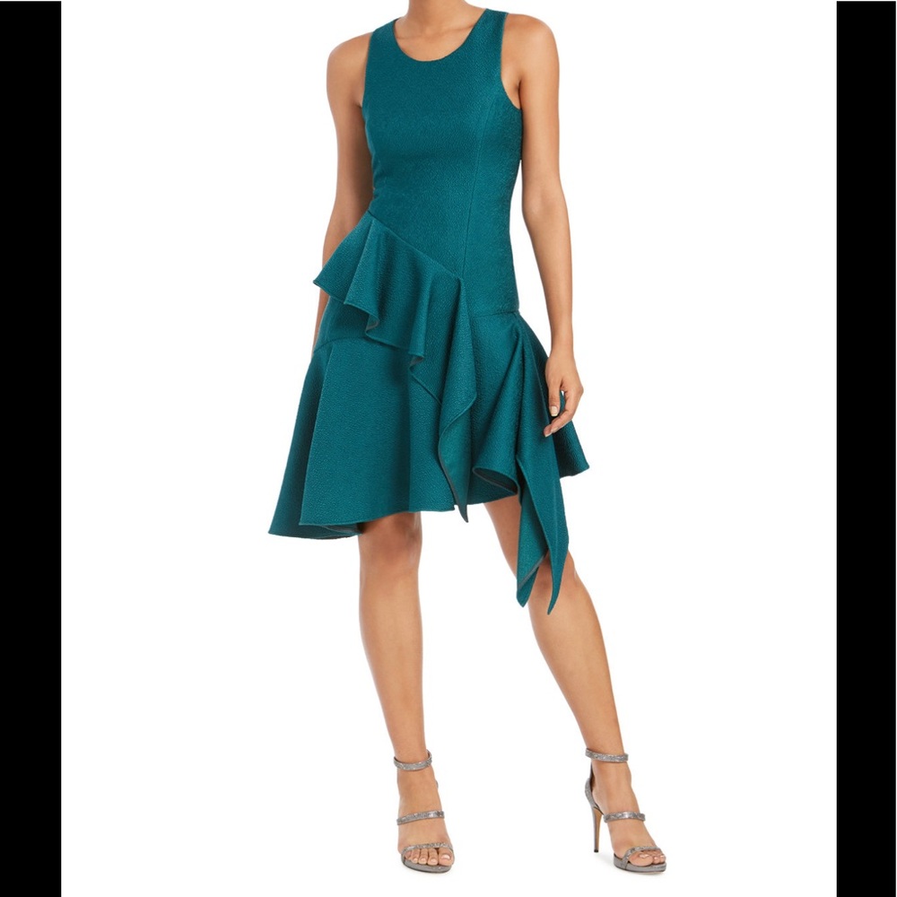 N Natori Size 16 Ruffled Asymmetrical A-Line Dress – New With Tags